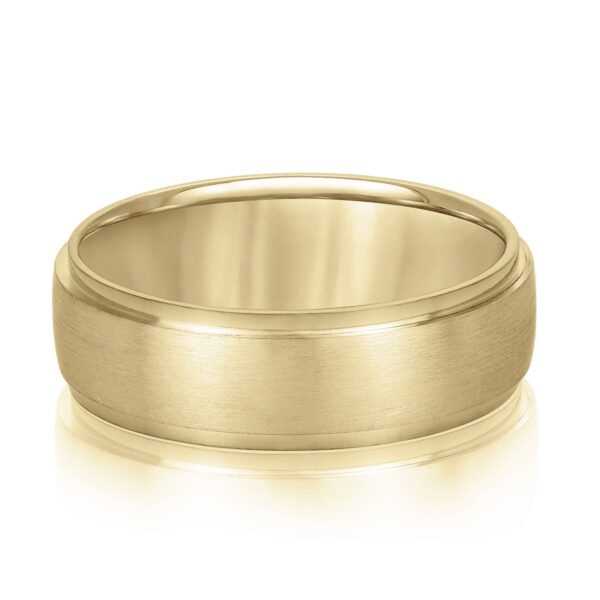 14K 7MM Two-Toned Basic Carved Band With Brushed Finish - Image 9